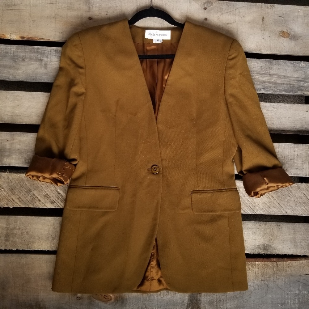 Golden Brown Wool Blazer